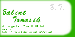 balint tomasik business card